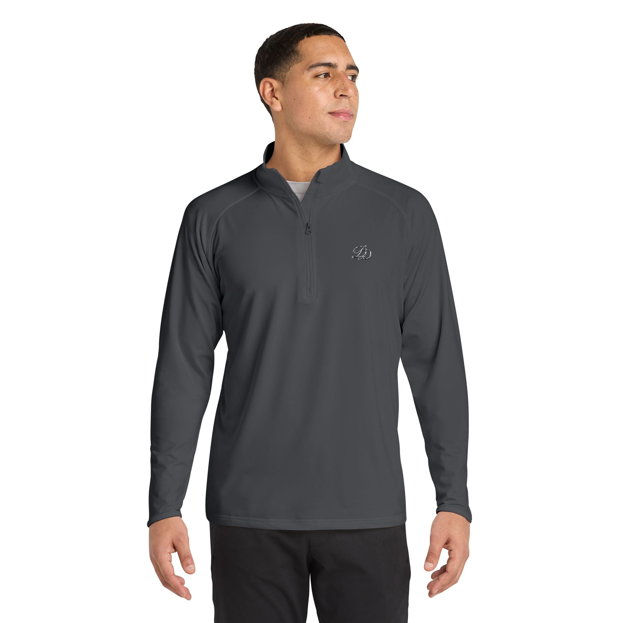 Embroidered Men's Sport Stretch Quarter Zip Pullover Performance Top