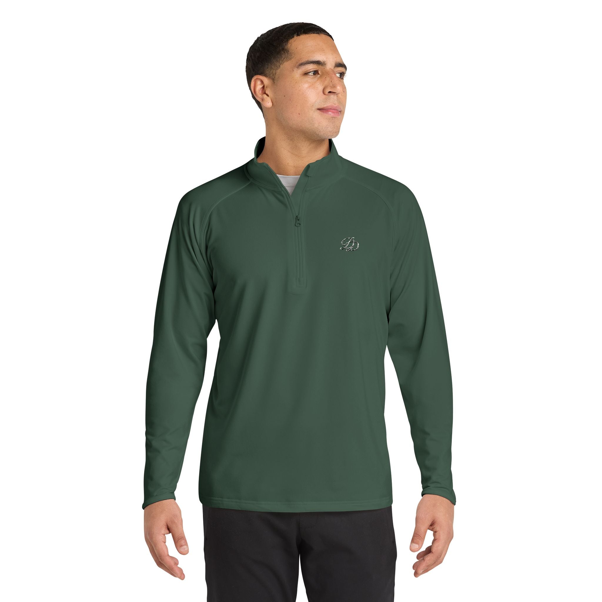 Embroidered Men's Sport Stretch Quarter Zip Pullover Performance Top