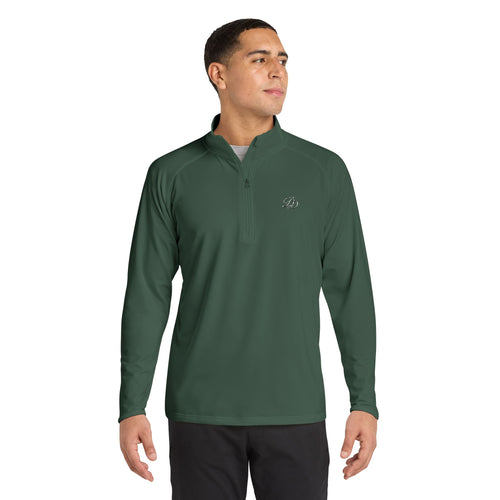 Embroidered Men's Sport Stretch Quarter Zip Pullover Performance Top