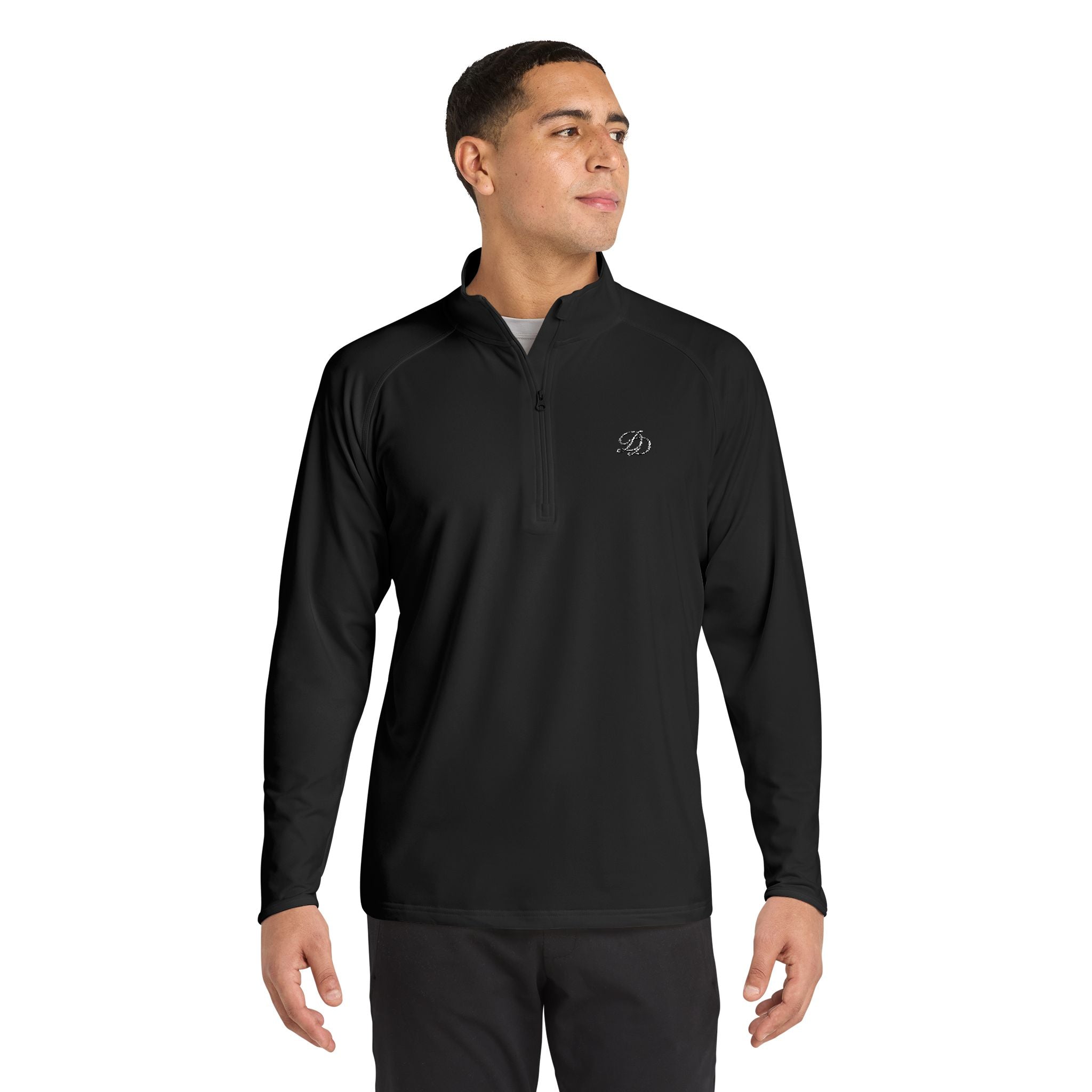 Embroidered Men's Sport Stretch Quarter Zip Pullover Performance Top